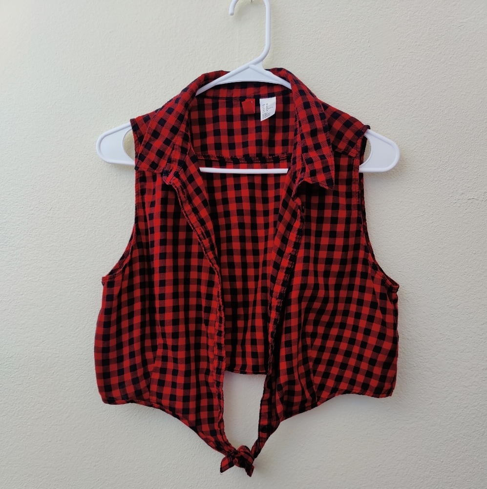 Flannel Crop vest